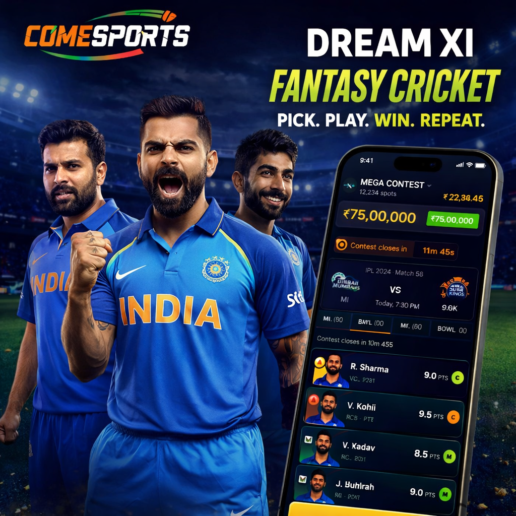 Fantasy Wala fantasy cricket and India team visual